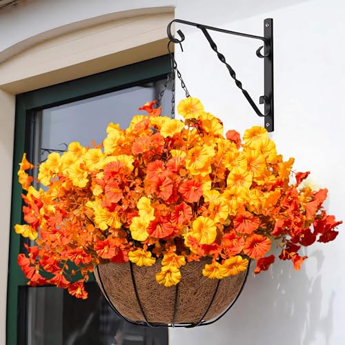 16 Bundles Artificial Fake Fall Flowers Plants for Outdoor Decoration (16 Count)