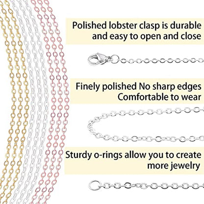 30ft Jewelry Making Chains Bulk 2mm Necklace Chains