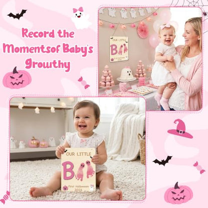 R HOSRE 3D Halloween Baby's Footprint DIY Art Craft with Ink Pad for Decor (4 Count)