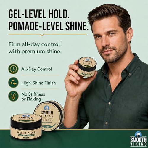 Smooth Viking Medium Hold & High Shine Pomade (2 Ounce)