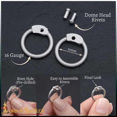 Aluminum Chainmail Rings 10 mm 16 Gauge Round Riveted