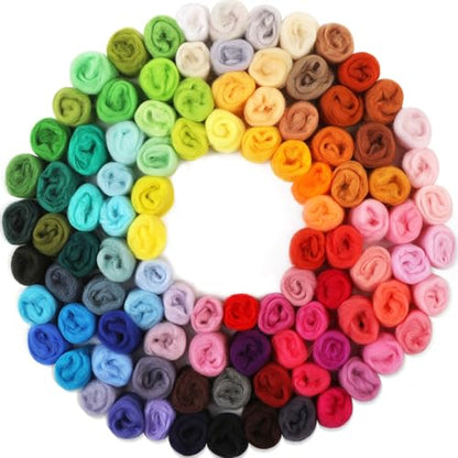 100 Colors Needle Felting Wool (10.5 Ounce)