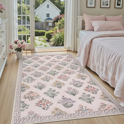 Floral 3x5 Washable Rug