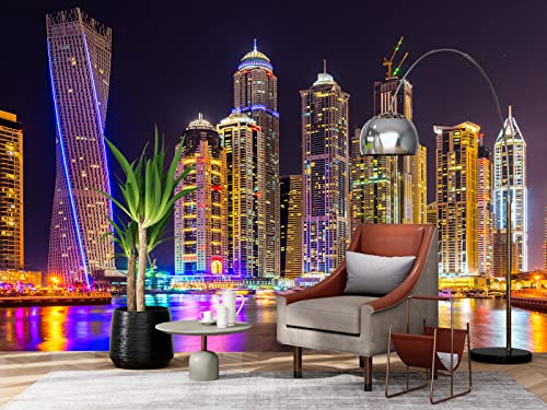 Mural Wallpaper Large City Night View