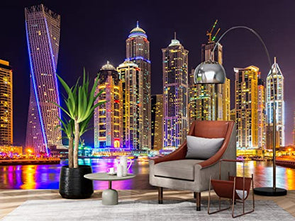 Mural Wallpaper Large City Night View