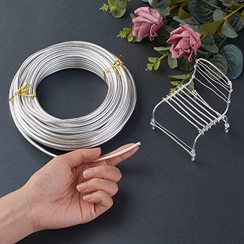 6 Gauge Aluminum Craft Wire 52 ft Silver Metal Bendable Sculpting Wire for Christmas Tree Decor Jewelry Making Finding Craft DIY Skeleton 4mm (52 Foot)
