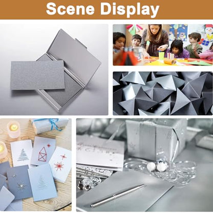 40 Sheets Silver Shimmer Cardstock 8.5 x 11 Metallic Paper 75lb (40 Count)