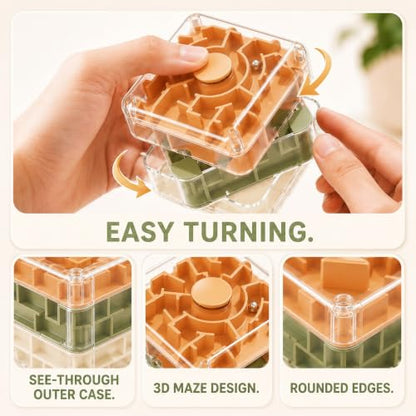 3 Layer 2 in 1 3D Rolling Ball Maze Cube