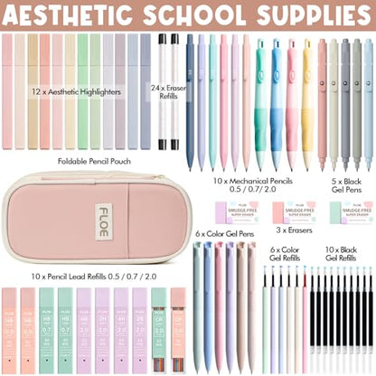 65PCS Aesthetic School Supplies Back to School Supplies Cute Stationary Set (65 Count)