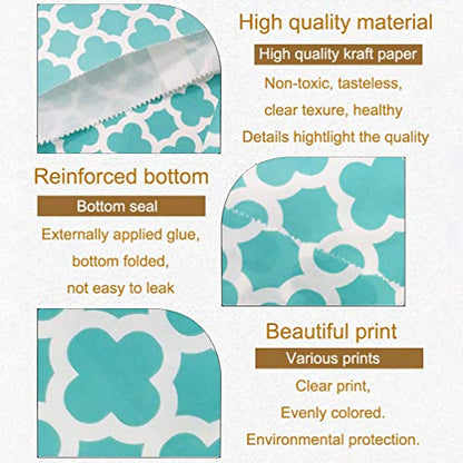 100 Pcs Teal Blue Candy Buffet Bags (100 Count)