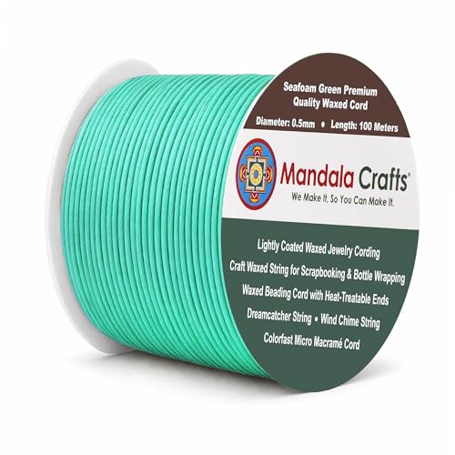 0.5mm Seafoam Green Waxed Cord