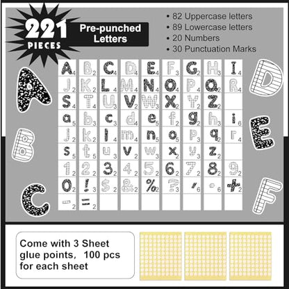 221 Pcs Composition Notebook Bulletin Board Letters for Classroom (221 Count)