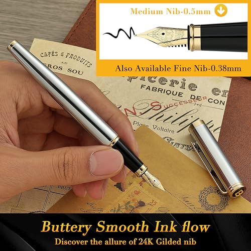 Silver Chrome Fountain Pen