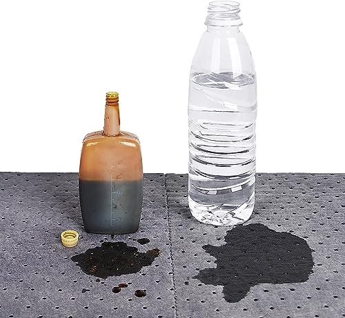 Premium Polypropylene 150' L x 15" W Absorbent Mat Roll Gray Heavy Weight Oil Absorbing Mats Universal Oil for Absorbing Oils