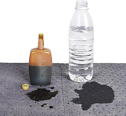 Premium Polypropylene 150' L x 15" W Absorbent Mat Roll Gray Heavy Weight Oil Absorbing Mats Universal Oil for Absorbing Oils