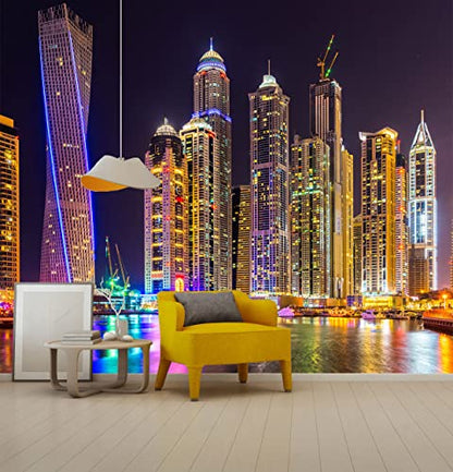 Mural Wallpaper Large City Night View