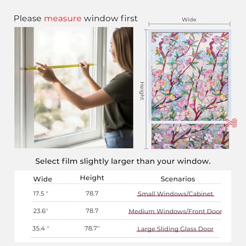 Rainbow 3D Window Stained Glass Privacy Film Decorative