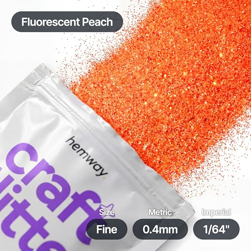 Craft Glitter Fluorescent Peach 100g Fine Glitter (3.5 Ounce)