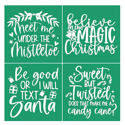 Christmas Silk Screen Stencils Reusable Adhesive Stencils Winter Christmas Silk Sceen Transfers Santa Sacks DIY Xmas Gift for Office