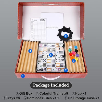 Mexican Train Dominoes Set Double 15