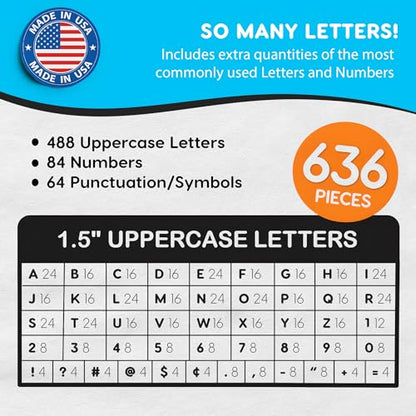 1.5 Inch Bulletin Board Letters & Numbers