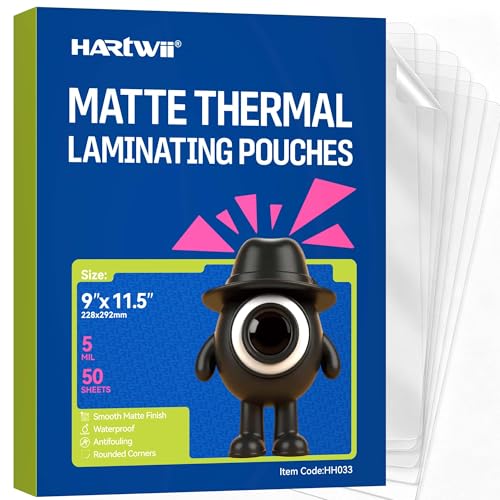 50 Pack Matte Laminating Sheets 9 x 11.5 Inches
