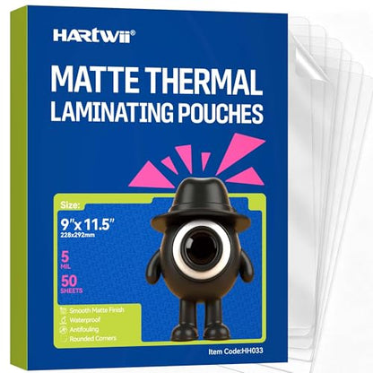 50 Pack Matte Laminating Sheets 9 x 11.5 Inches