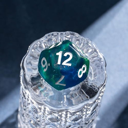 7 Die DND Dice Set Polyhedral Dice Set with a Leather Dice Bag (7 Count)