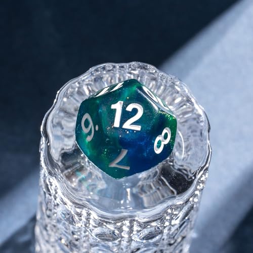 7 Die DND Dice Set Polyhedral Dice Set with a Leather Dice Bag (7 Count)