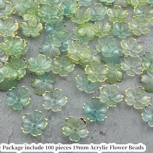 100pcs Acrylic Flower Beads (100 Count)