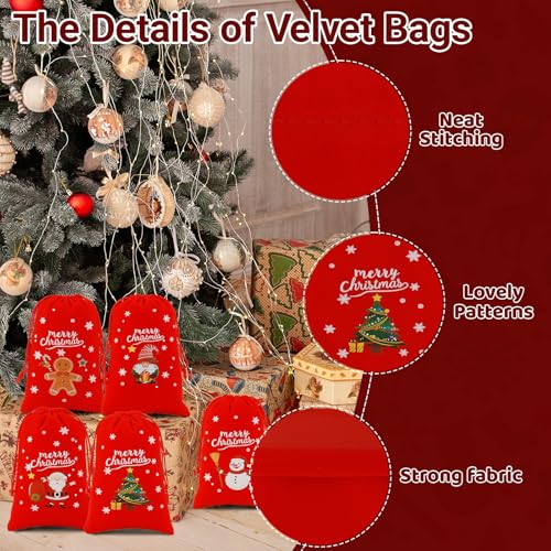 Small Christmas Drawstring Gift Bags (12.2753 Ounce)