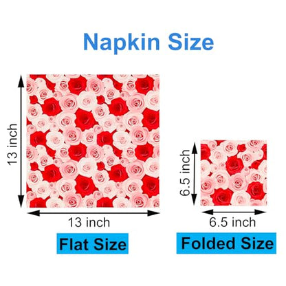Paper Napkins 80 Pack 2 Ply Floral Beverage Luncheon Dinner Paper Napkins Flower Print Disposable Napkins for Wedding Anniversary Celebrations (80 Count)