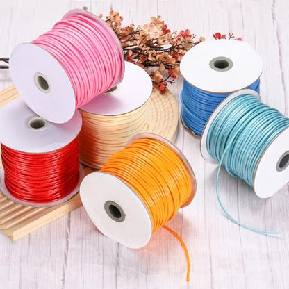 Waxed Cord 2.5mm Waxed Polyester Cord 87 Yard Wax String for Bracelet Making
