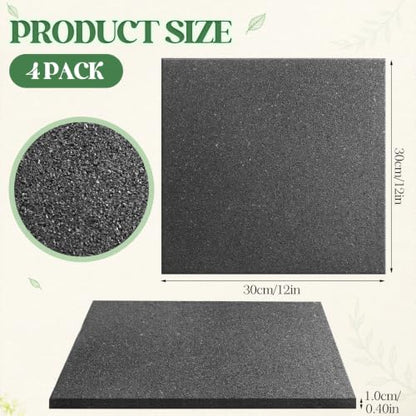 4 Pcs 12 x 12 Inch Rubber Stepping Stones Outdoor Garden Walkway Non (4 Count)