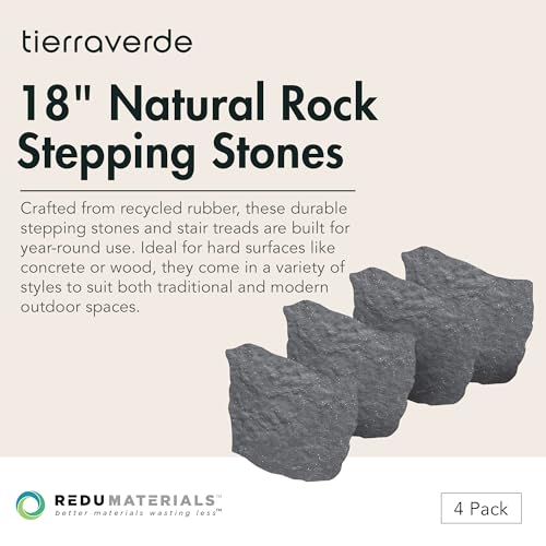 TierraVerde Natural Rock Rubber Stepping Stones (4 Count)