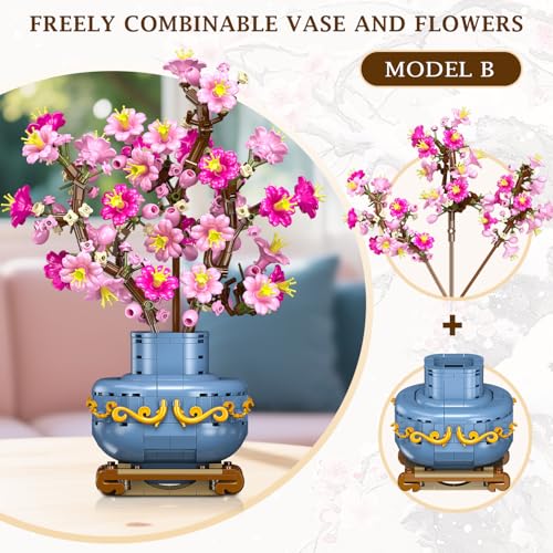 Flower Cherry Blossom Building Set 2 in 1 Bonsai Tree for 8 (775 Count)