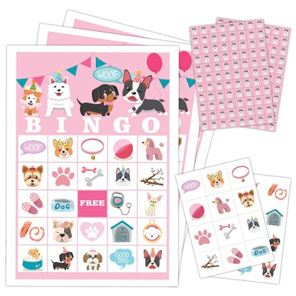 Puppy Dog Party Bingo Game Cards