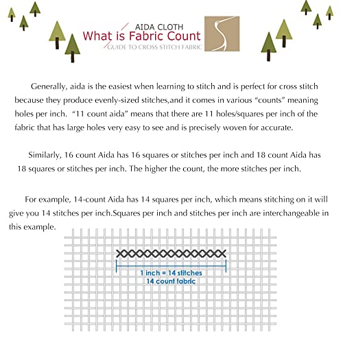 14CT Easy Count Thread Grid Aida Cloth Embroidery Cross Stitch Fabric (14 Count)