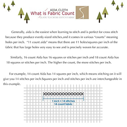 14CT Easy Count Thread Grid Aida Cloth Embroidery Cross Stitch Fabric (14 Count)
