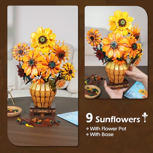 Sunflower Building Set with Light Vase Base