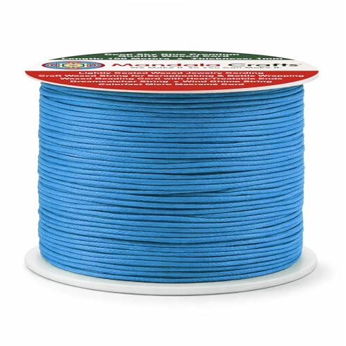 1mm Deep Sky Blue Cotton Waxed Cord for Jewelry Making