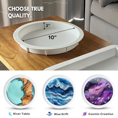 Premium Round Resin Table Silicone Mold 10"x2"