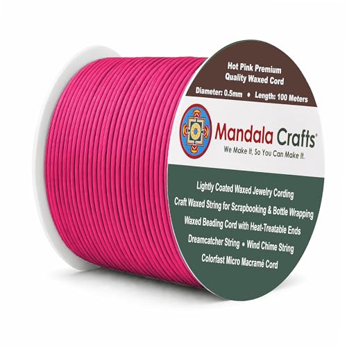 0.5mm Hot Pink Waxed Cord (327 Foot)