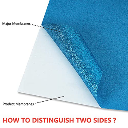 Glitter Sky Blue Heat Transfer Vinyl HTV Rolls