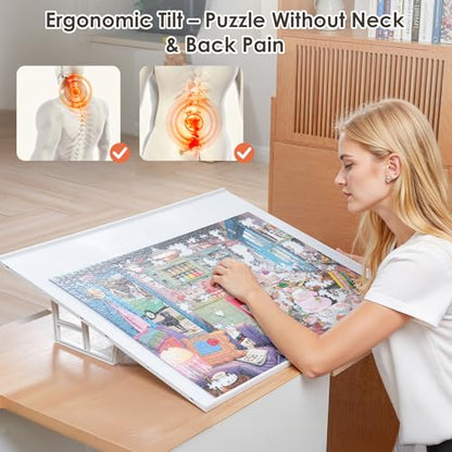 1000 Piecce Tilting Puzzle Board with Stand