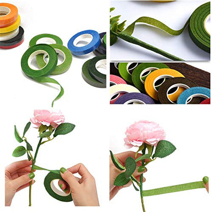 4 Rolls 1 2 Inch Floral Tapes Florist Wraps for Bouquet Stem and Flowers Making Craft Projects (360 Foot)