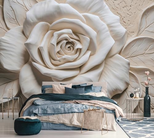 3D Rose Flower Wallpaper Large Floral wall murals for Bedroom 136"x96"