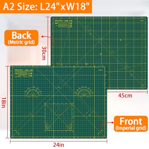 Self Healing Cutting Mat A2 18"x 24" Double Sided Green Mat