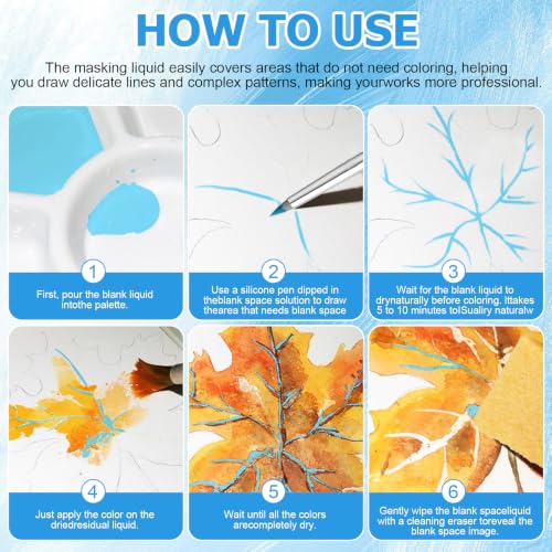 Blue Masking Fluid for Watercolor Painting