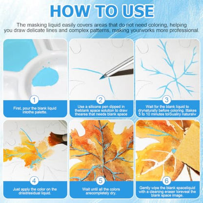 Blue Masking Fluid for Watercolor Painting